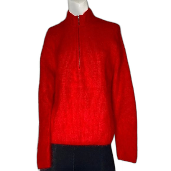 Rafaella Angora Rabbit Fur Lambswool Red Sweater Medium EUC! - Picture 7 of 9